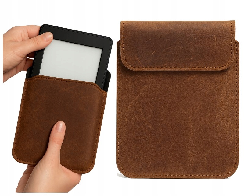 Etui skórzane pionowe do kindle Paperwhite 4 3 2 1 Pokrowiec Skóra brązowe