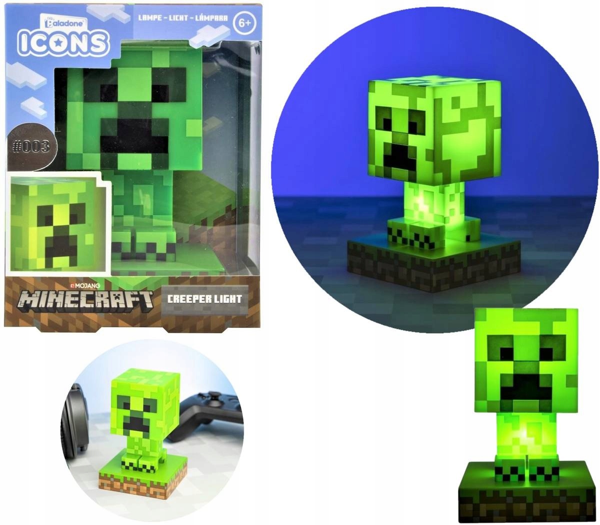 

Lampka nocna biurkowa dla dzieci Minecraft Creeper