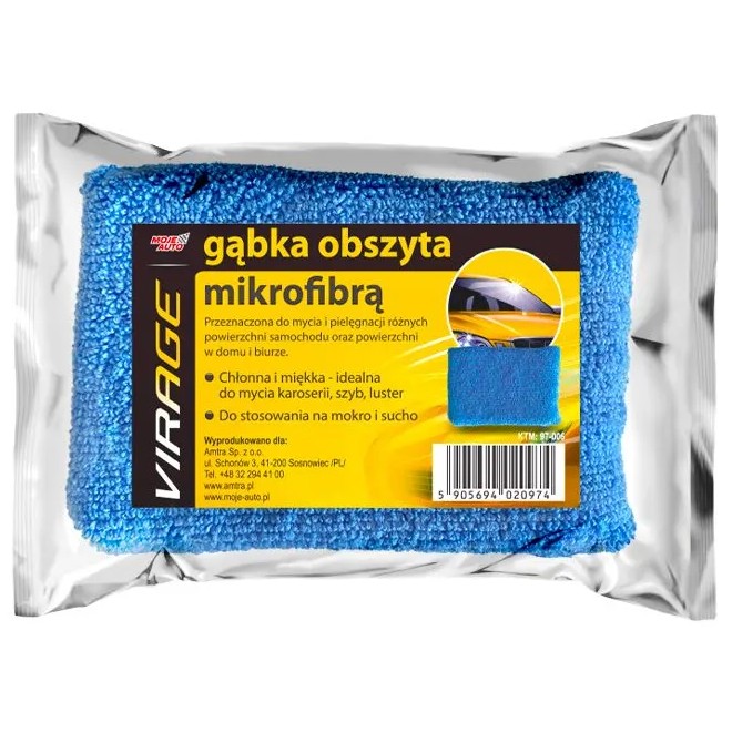

Moje Auto Virage Gąbka Obszyta Mikrofibrą