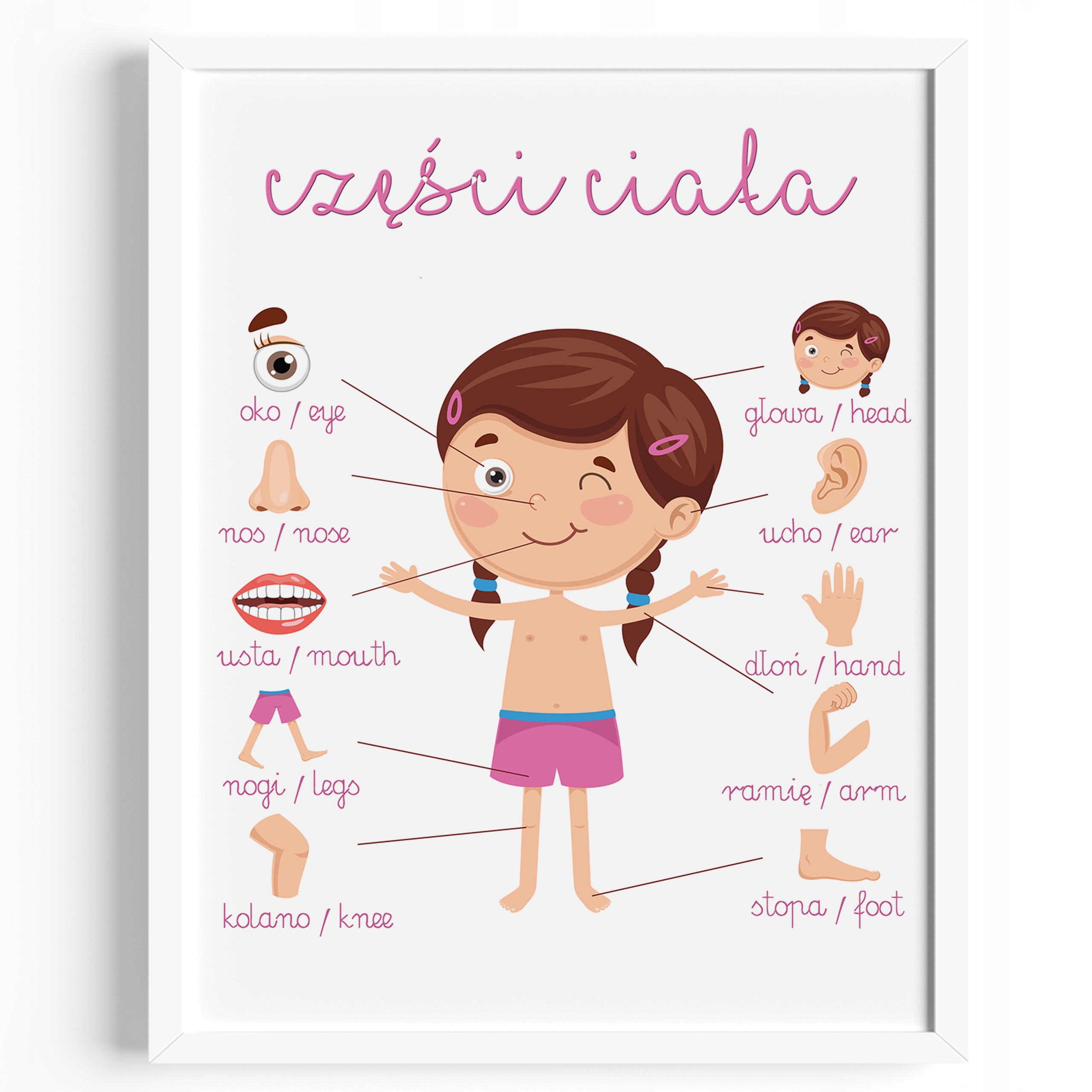 

Plakat Edukacyjny plakaty Dziewczynka + Ramka A3
