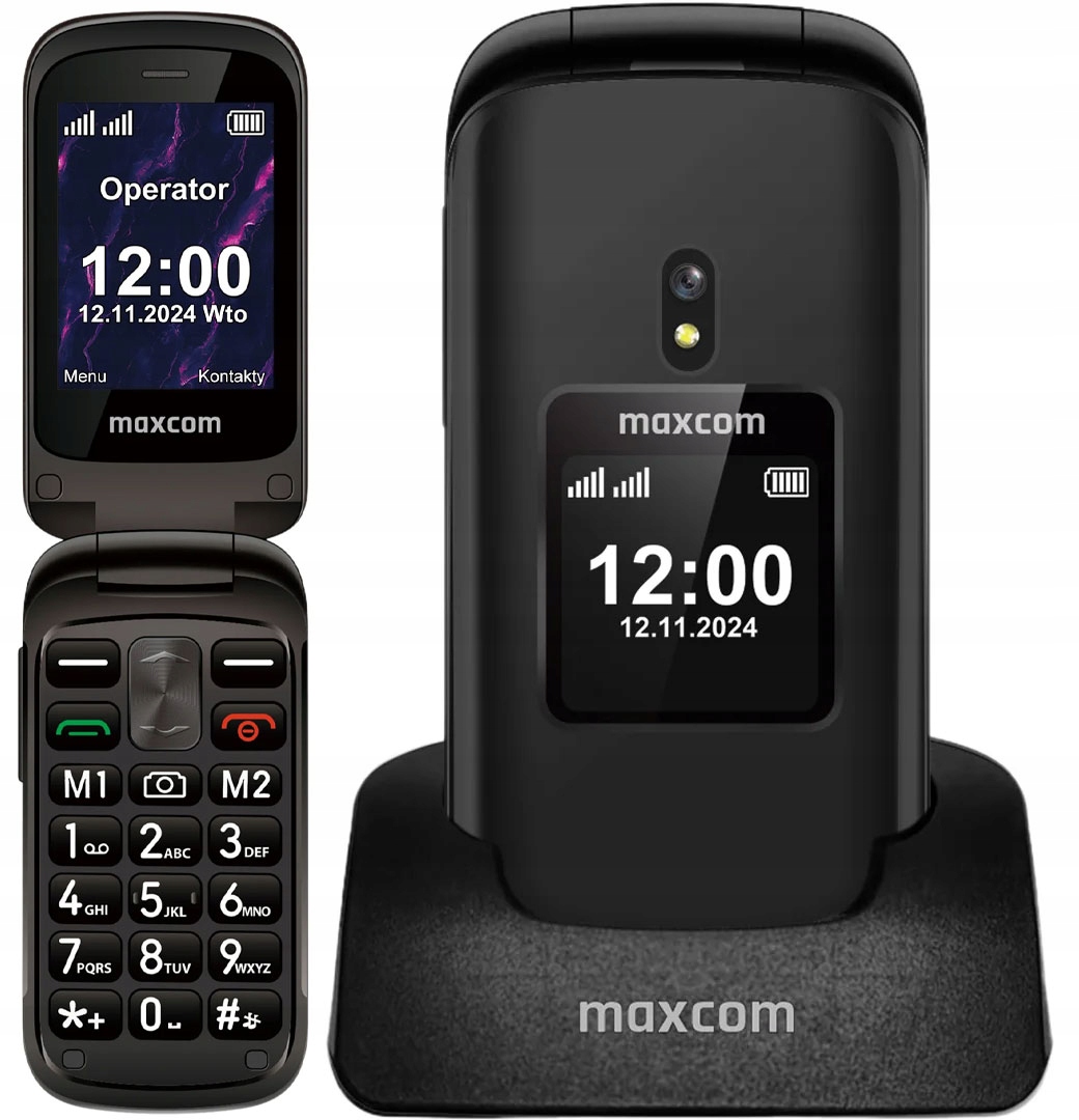 Składany Telefon Komórkowy Dla Seniora Maxcom MM834 4G Duży Ekran Klawisze