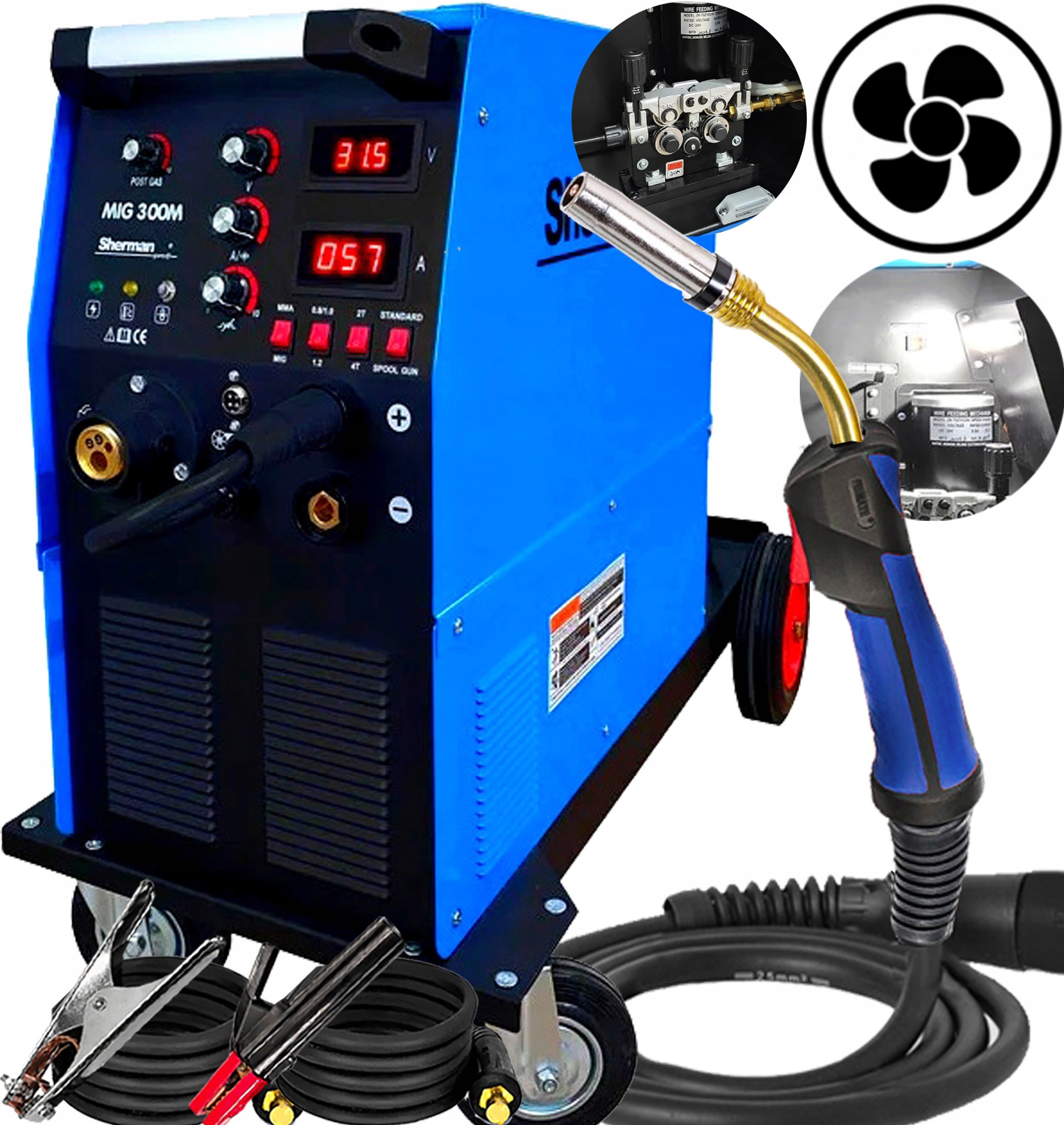 Invertorová Svářečka Migomat Poloautomatická Sherman Mig 300M/4R 300A 400V
