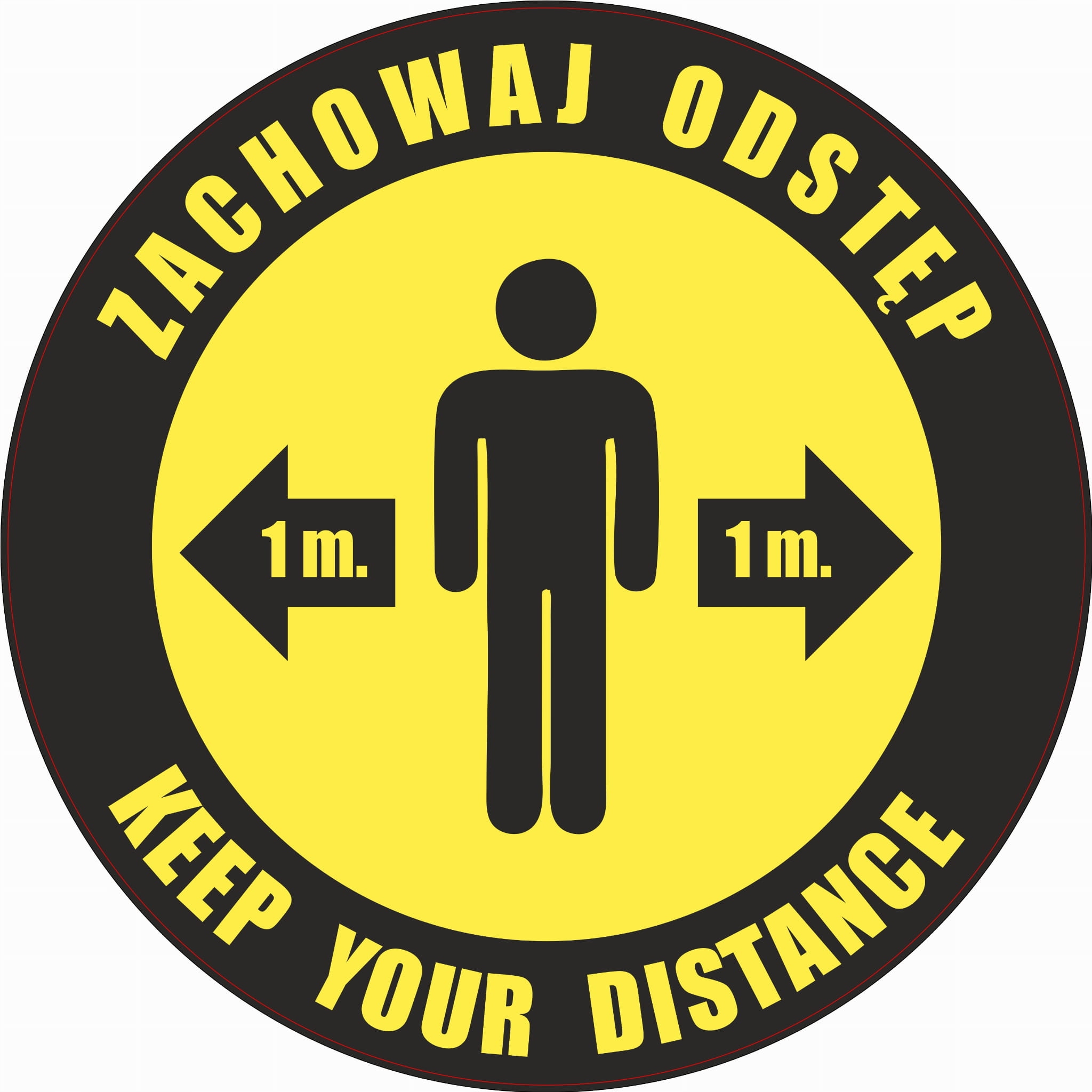 Naklejki na podłogę ZACHOWAJ BEZPIECZNĄ ODLEGŁOŚĆ