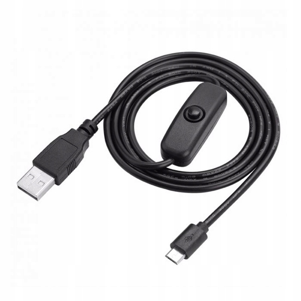 

Kabel USB-microUSB-C z włącznikiem do Rapsberry Pi