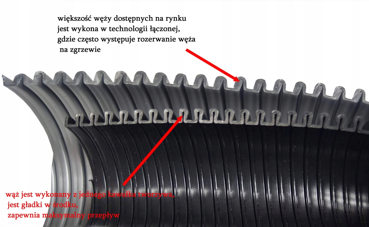 wąż odkurzacza 38 mm/47 mm na metry antystatyczny Kod producenta 146 WM
