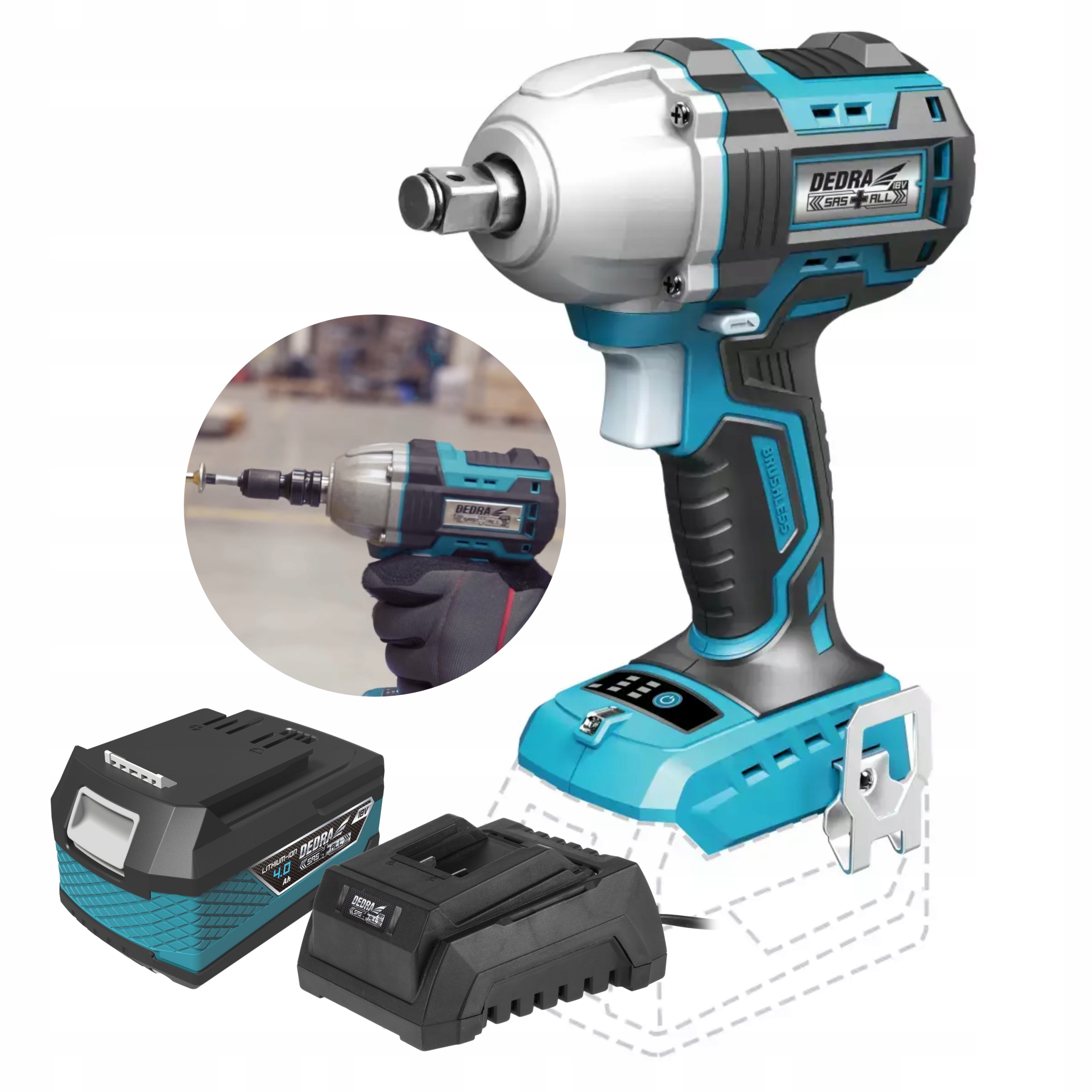 Dedra 7147 ударний гайковерт 450nm безщітковий + 4Ah