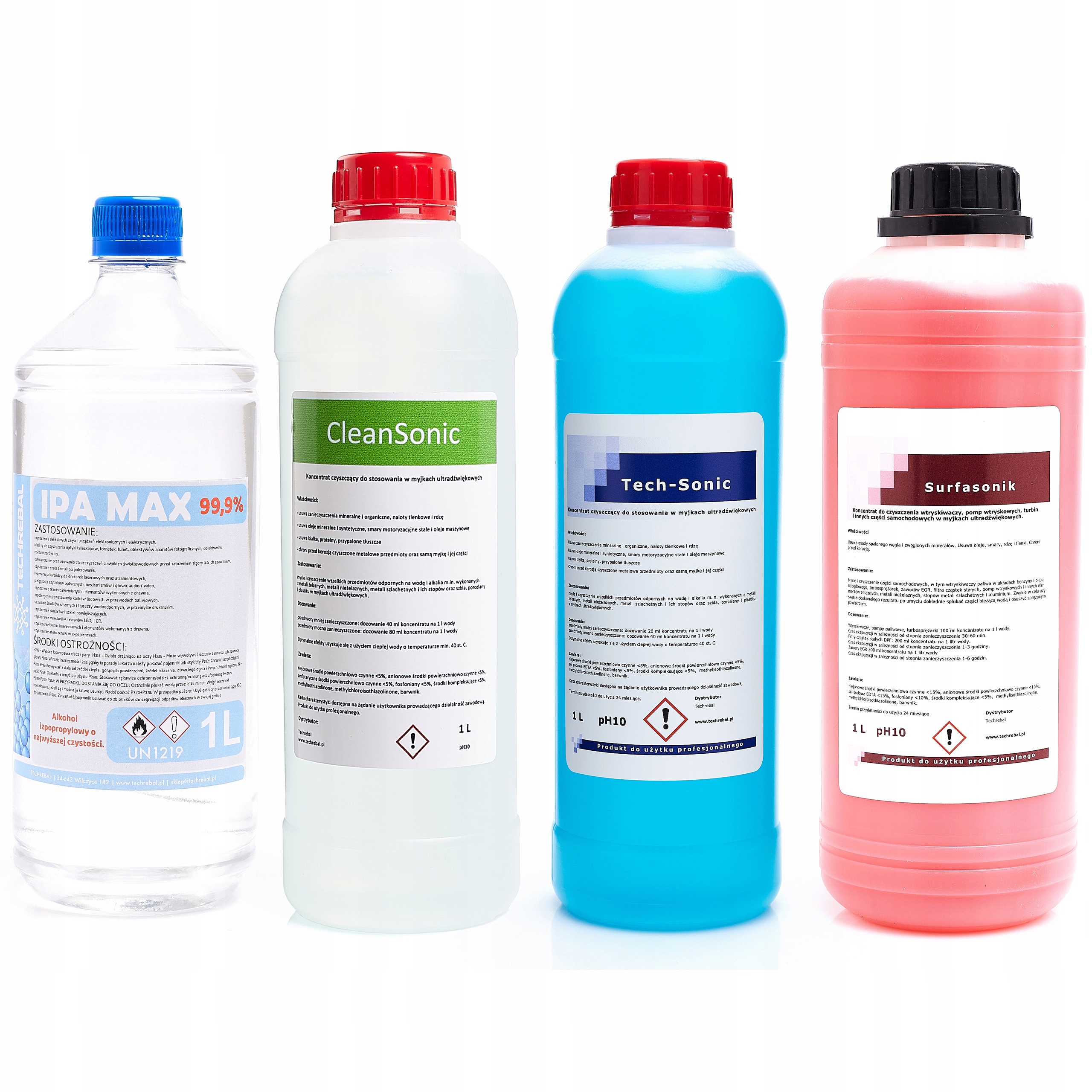 Čistící Sada 3X Sonický Koncentrát 1 L Isopropylalkohol 99,9% 1 L