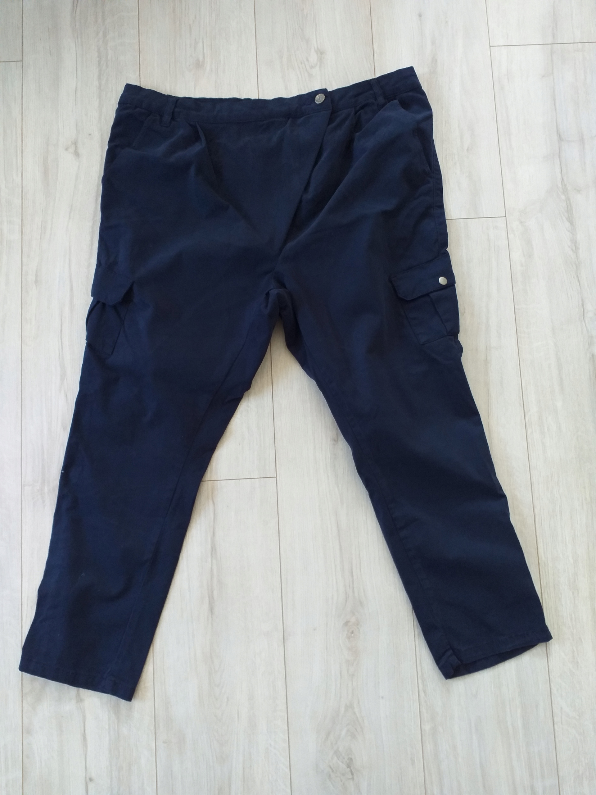 Spodnie granatowe baggy haremki Bonprix 44 XXL