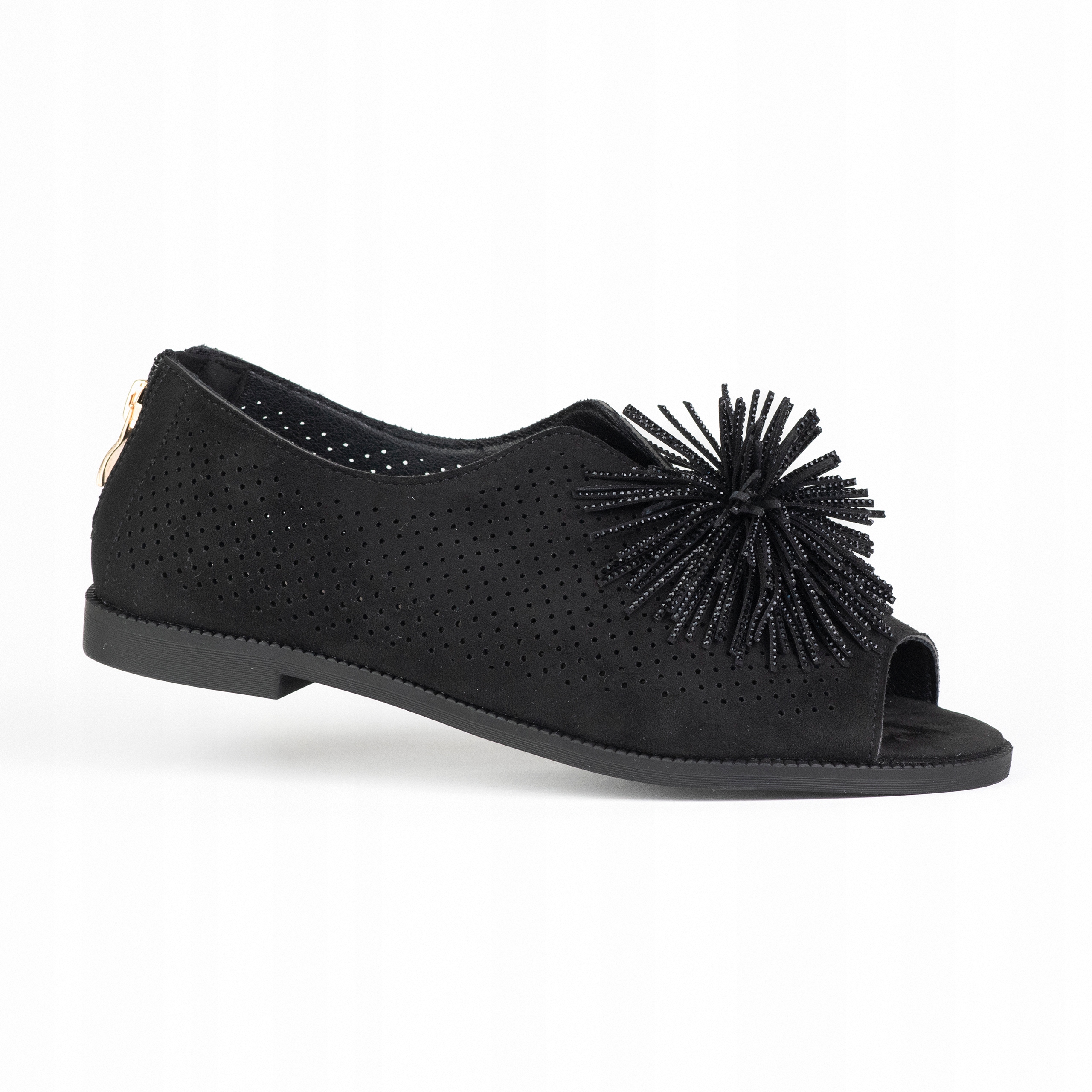 Dámské sandály Goodin GD-FL26504 kůže bambule ažurová černá 40