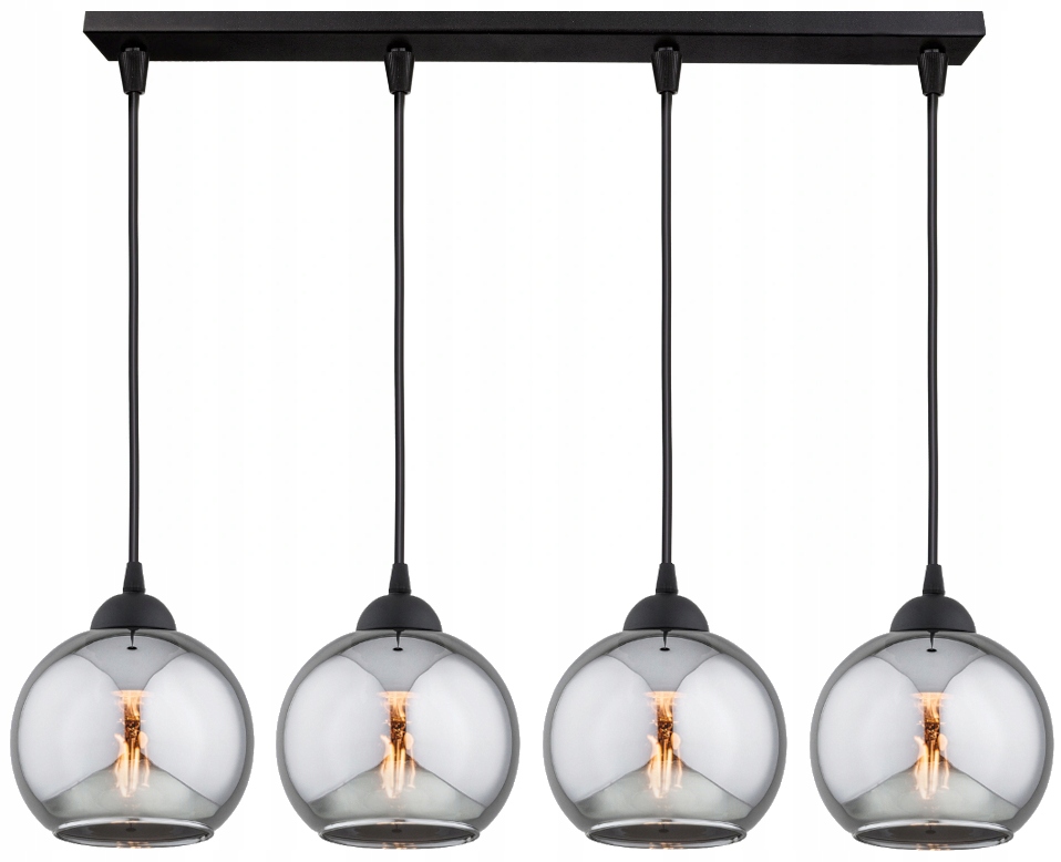 Lampa Wisząca Sufitowa Żyrandol Czarna Kula Chrom Dior Led E27