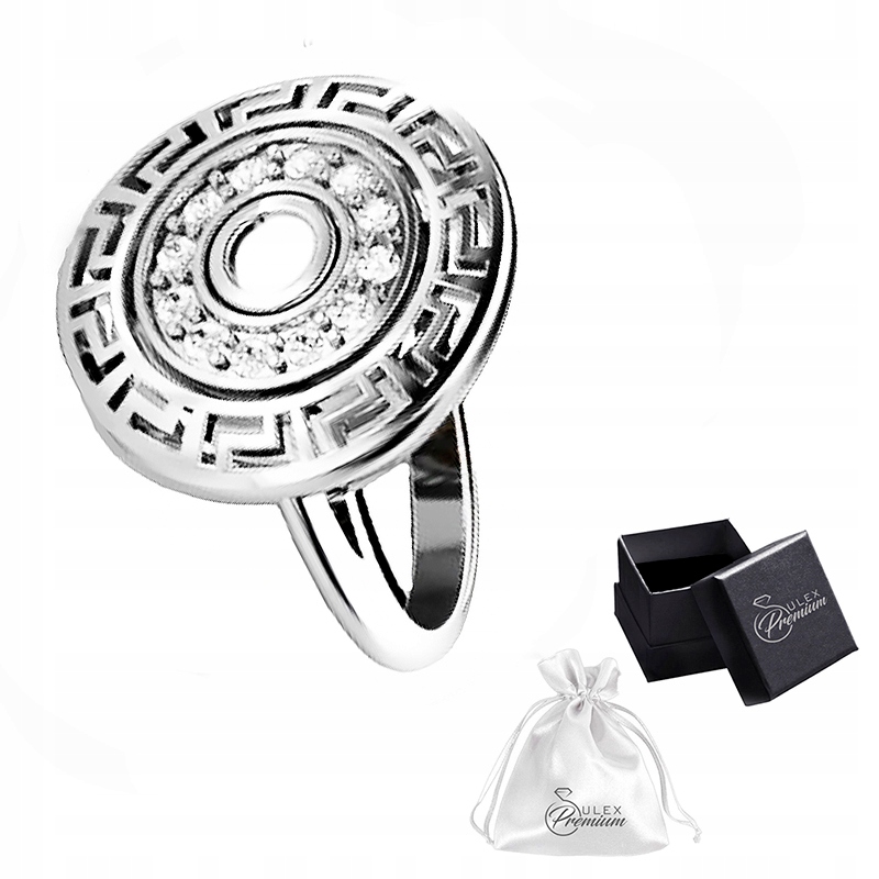 Prstýnek prsten Stříbro 925 Řecká Cesta s zirkony pro ni vel. 24