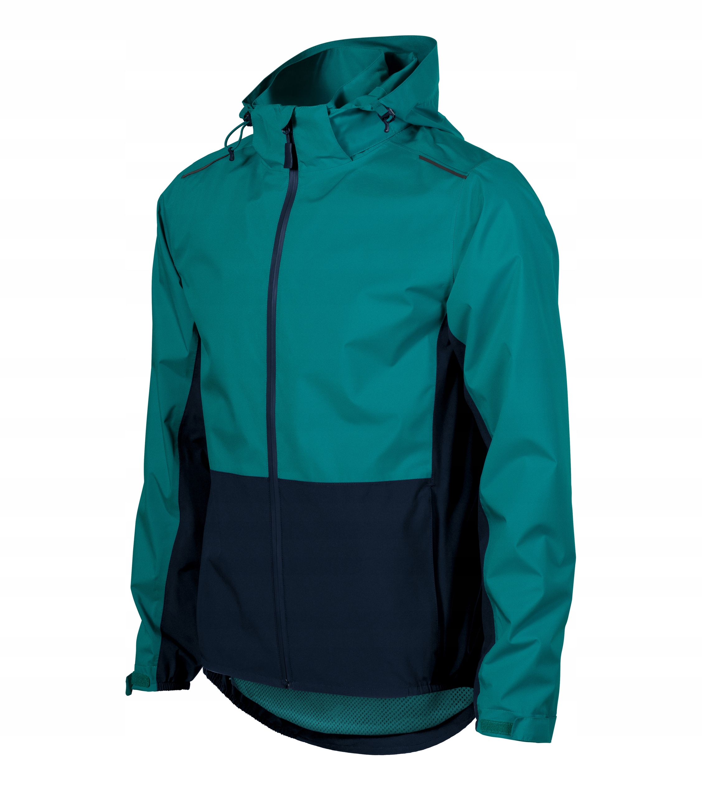 Pánská smaragdová větruodolná nepromokavá větrovka, odrazka 3XL