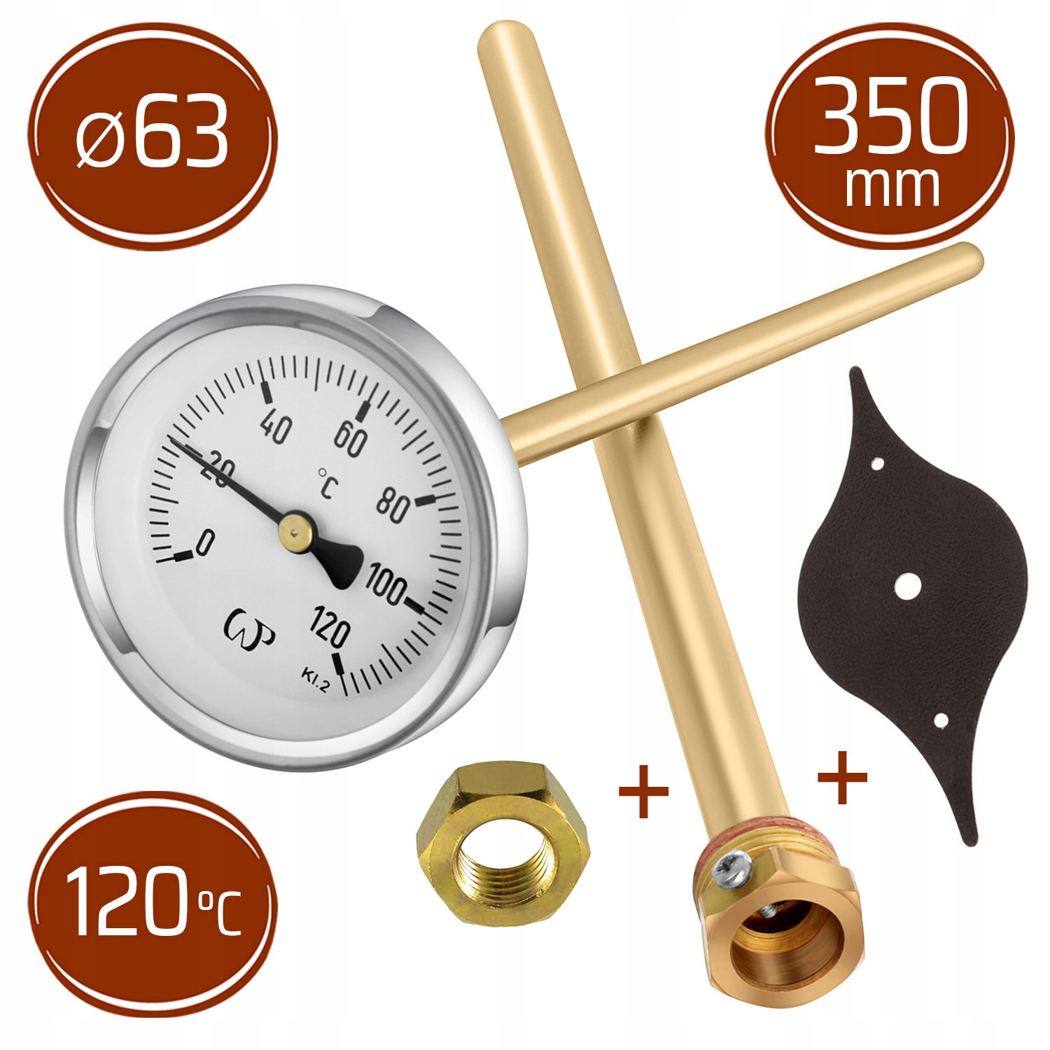 Teploměr TB-63/120/R350 120°C krytka ozdoba teploměru