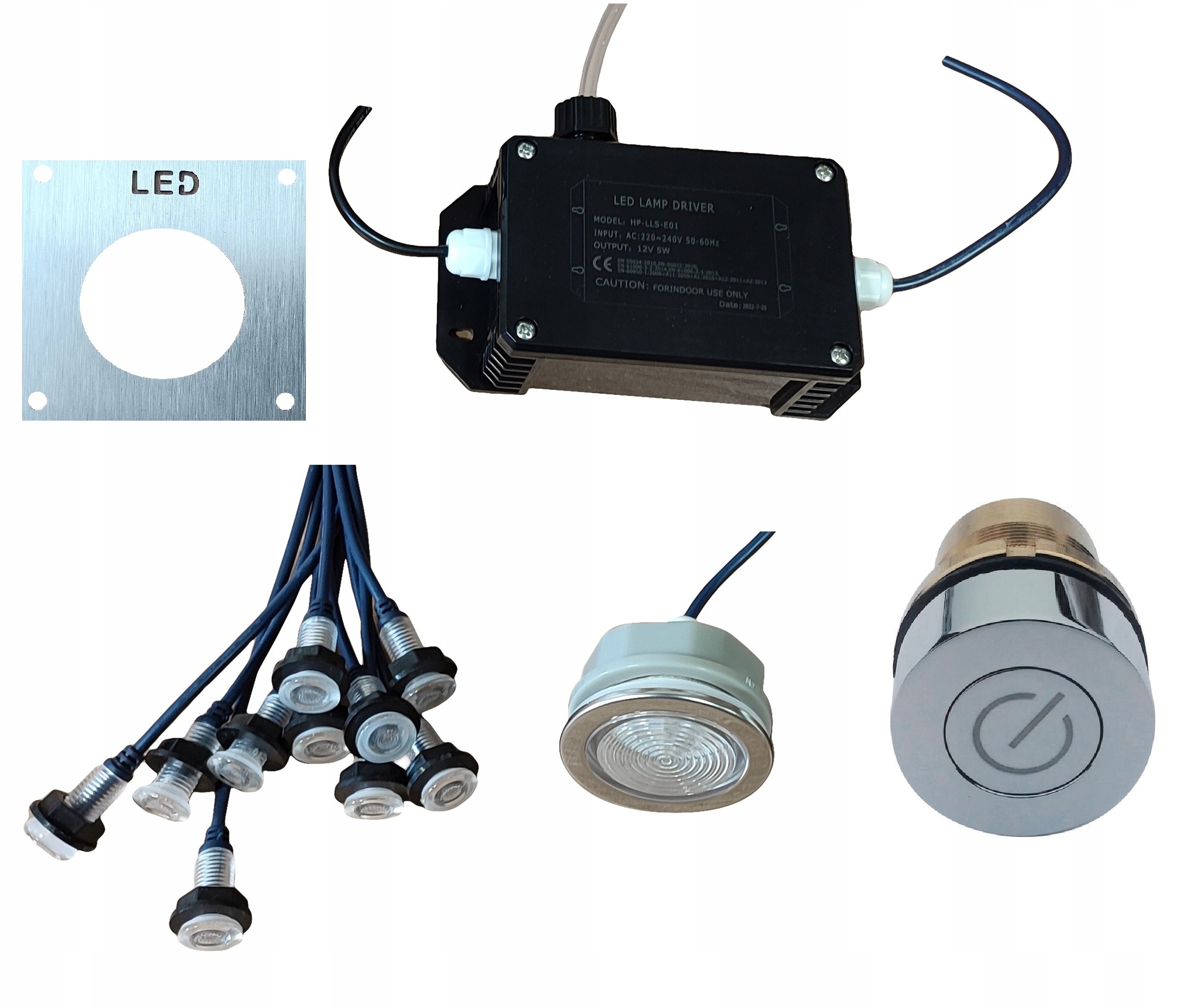 Led svetlo veľké 10 ks malých svetiel do vane, 14 prvkov