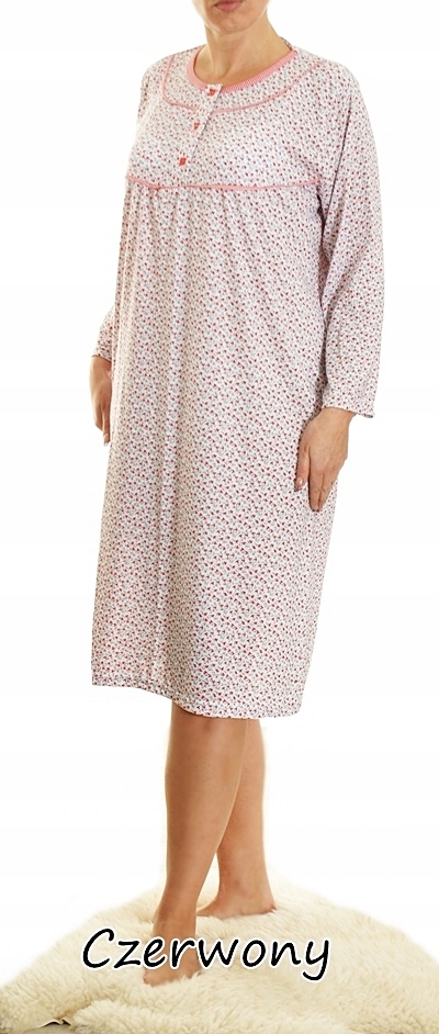 Koszula nocna Lena 100% bawełna MEGA PLUS SIZE Dekolt okrągły