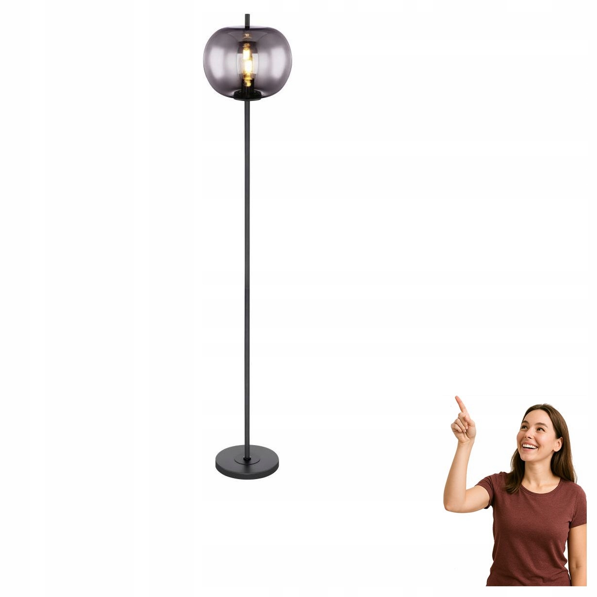 Podlahová lampa Blacky 15345S Globo