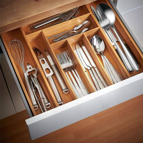 WKŁAD DO SZUFLADY ORGANIZER SZTUĆCE BAMBUS ROZSUWA EAN (GTIN) 5903818651783