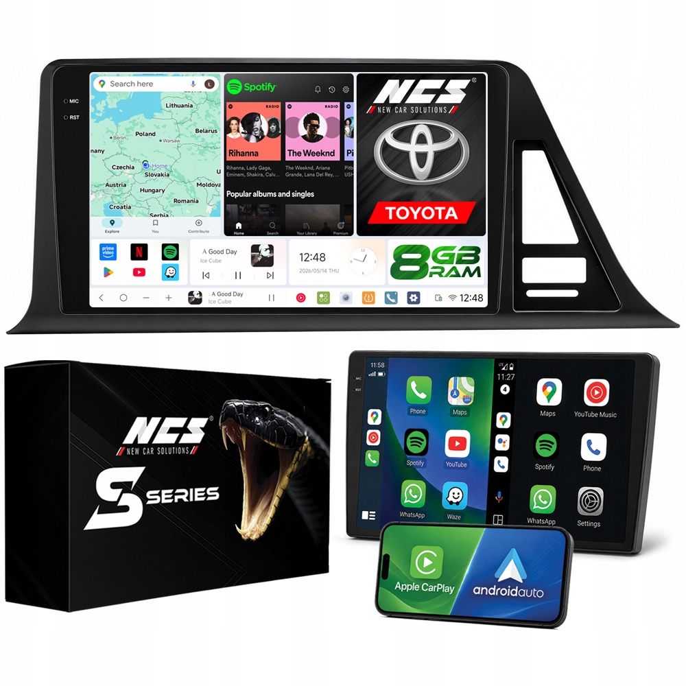 Rádio Navigace Ncs DS9 Toyota C-hr 2016-2020 Android 8GB Lte 9″