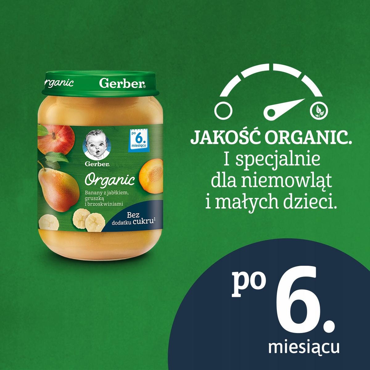 GERBER ORGANIC Deserek Banany z jabłkiem, gruszką i brzoskwiniami 6x190g Rodzaj deserek