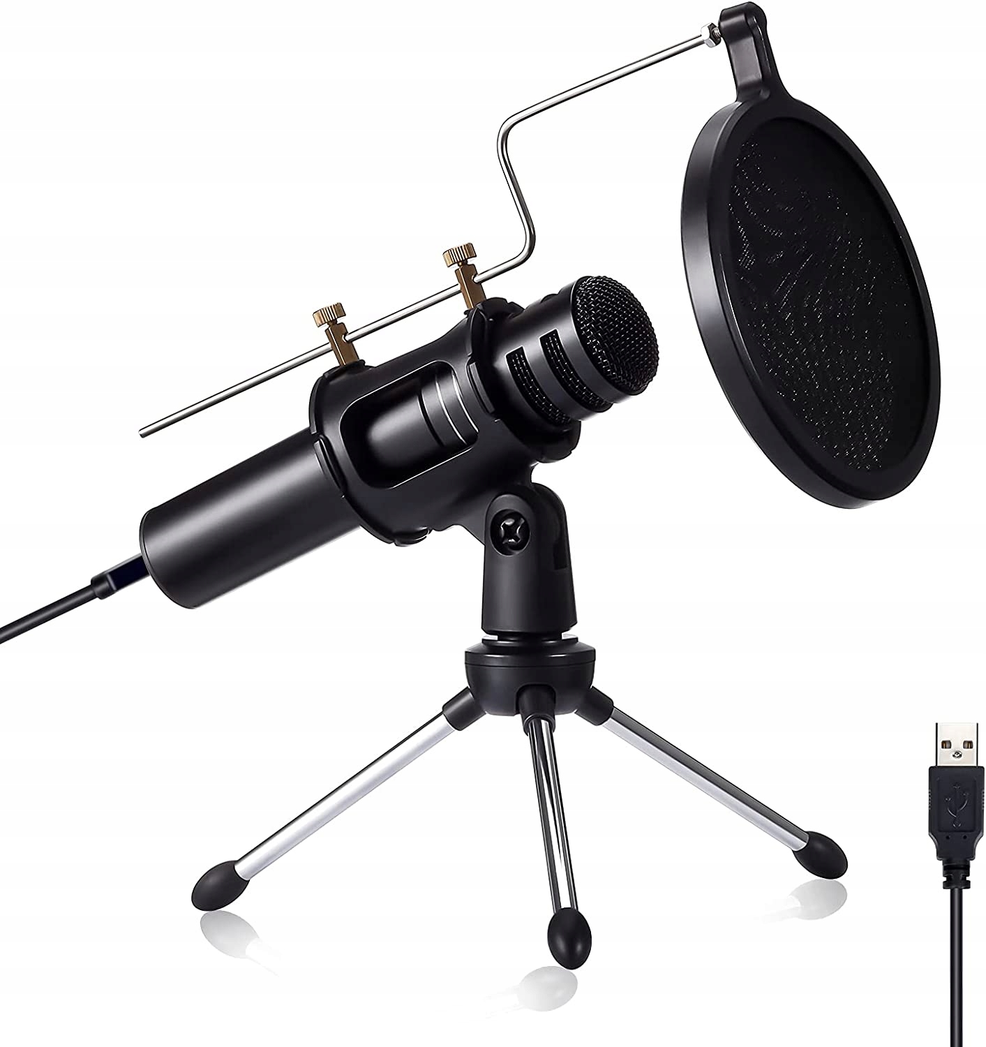 

Zestaw Mikrofon Tensphy Usb Pop Filtr Statyw