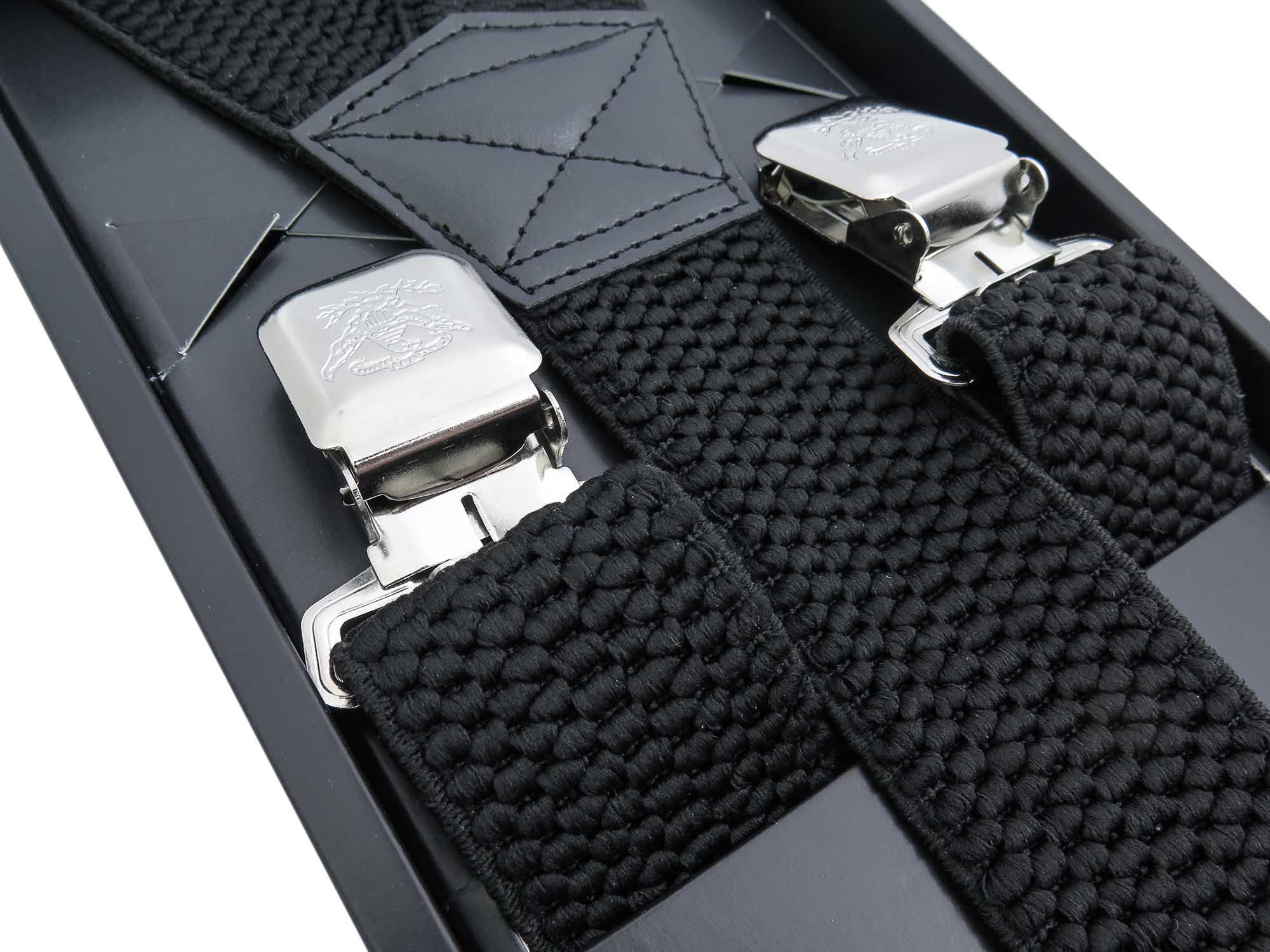 

Szerokie czarne szelki męskie do spodni SZ129