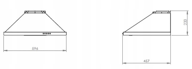 OKAP KUCHENNY KOMINOWY ŚCIENNY 60CM CZARNY LED Waga produktu 11.4 kg