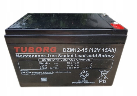 Akumulator Tuborg DZM12-15 12Ah Rower elektryczny