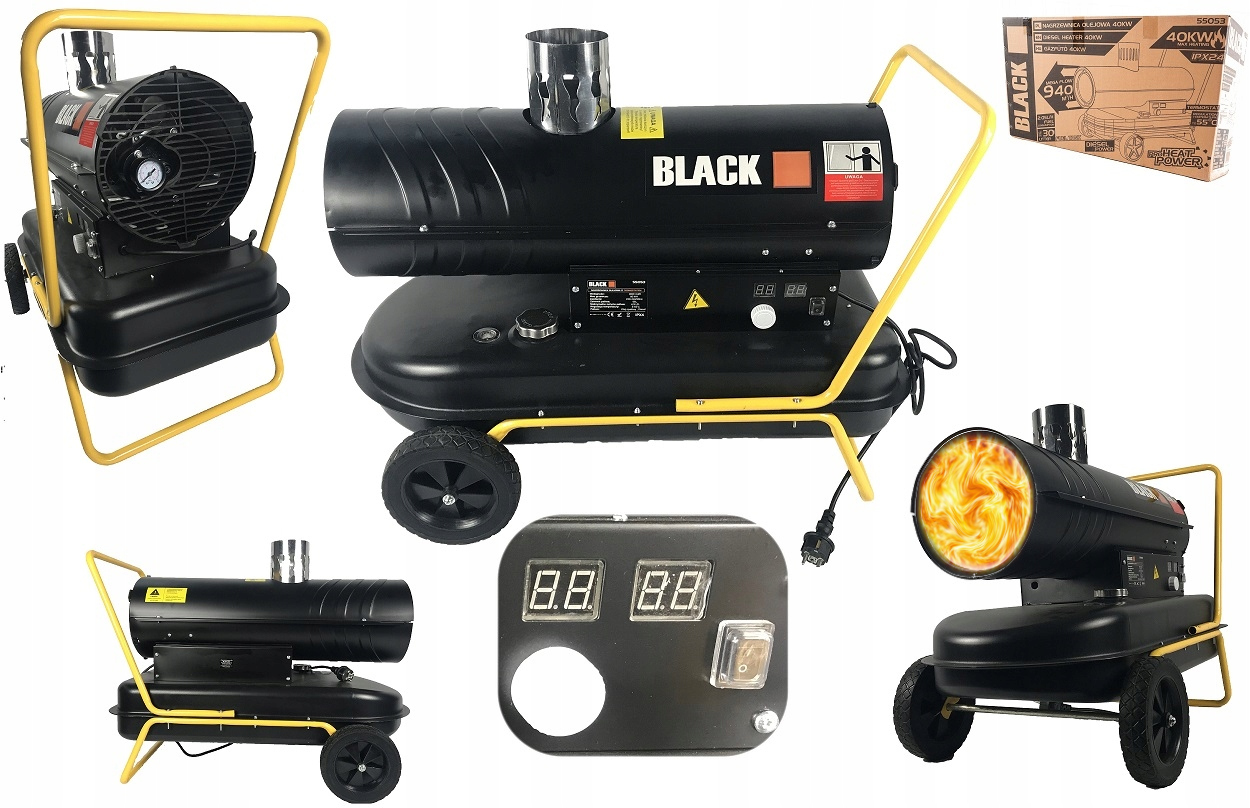 NAGRZEWNICA OLEJOWA z kominem 40KW LCD 940m3 term Kod producenta 55053