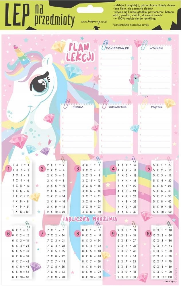 ELEKTROSTATYCZNY PLAN LEKCJI A4 JEDNOROŻEC, HENRY