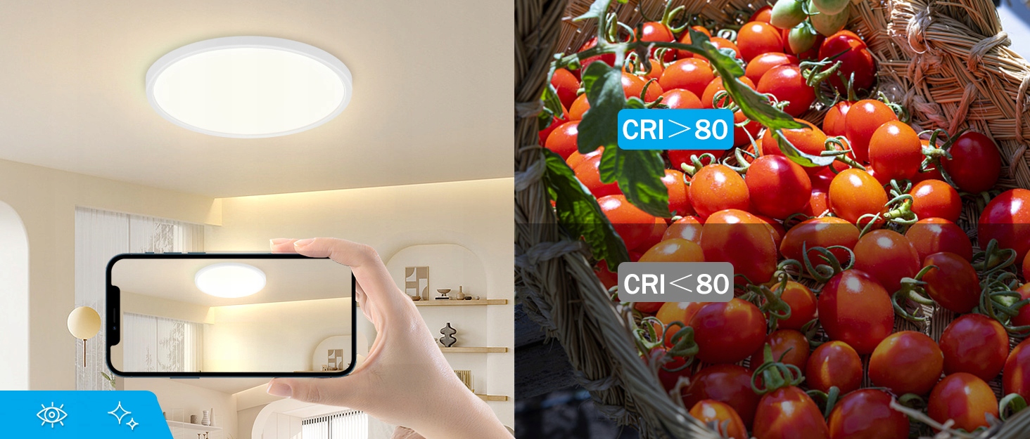 ZMH Lampa sufitowa LED lampa płaska 30 cm okrągła biała 24W IP20 4000K Klasa efektywności energetycznej A