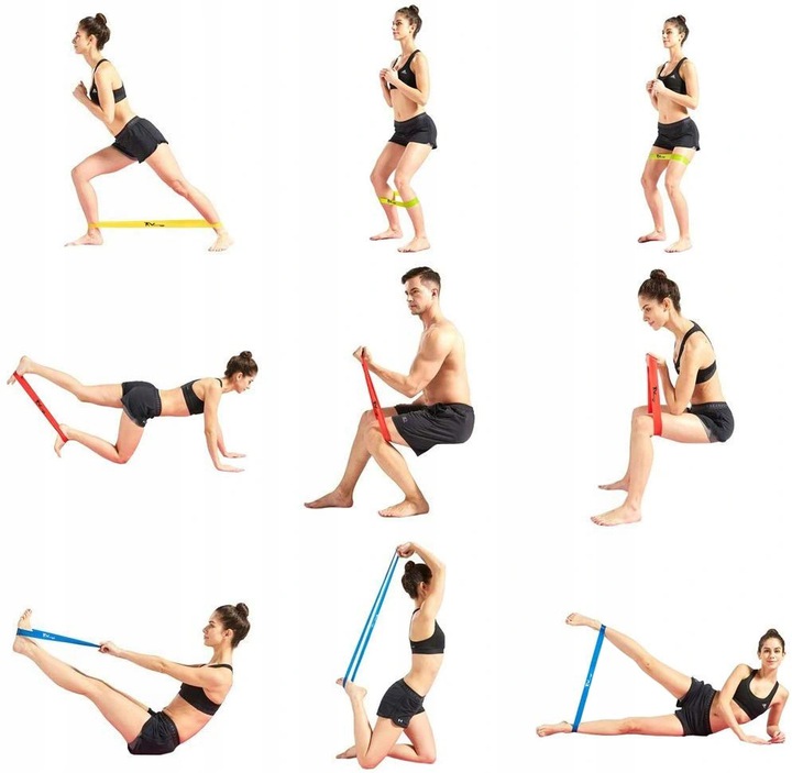 ZESTAW 5 GUM DO ĆWICZEŃ MINI BAND TAŚMY FITNESS Liczba sztuk w zestawie 5