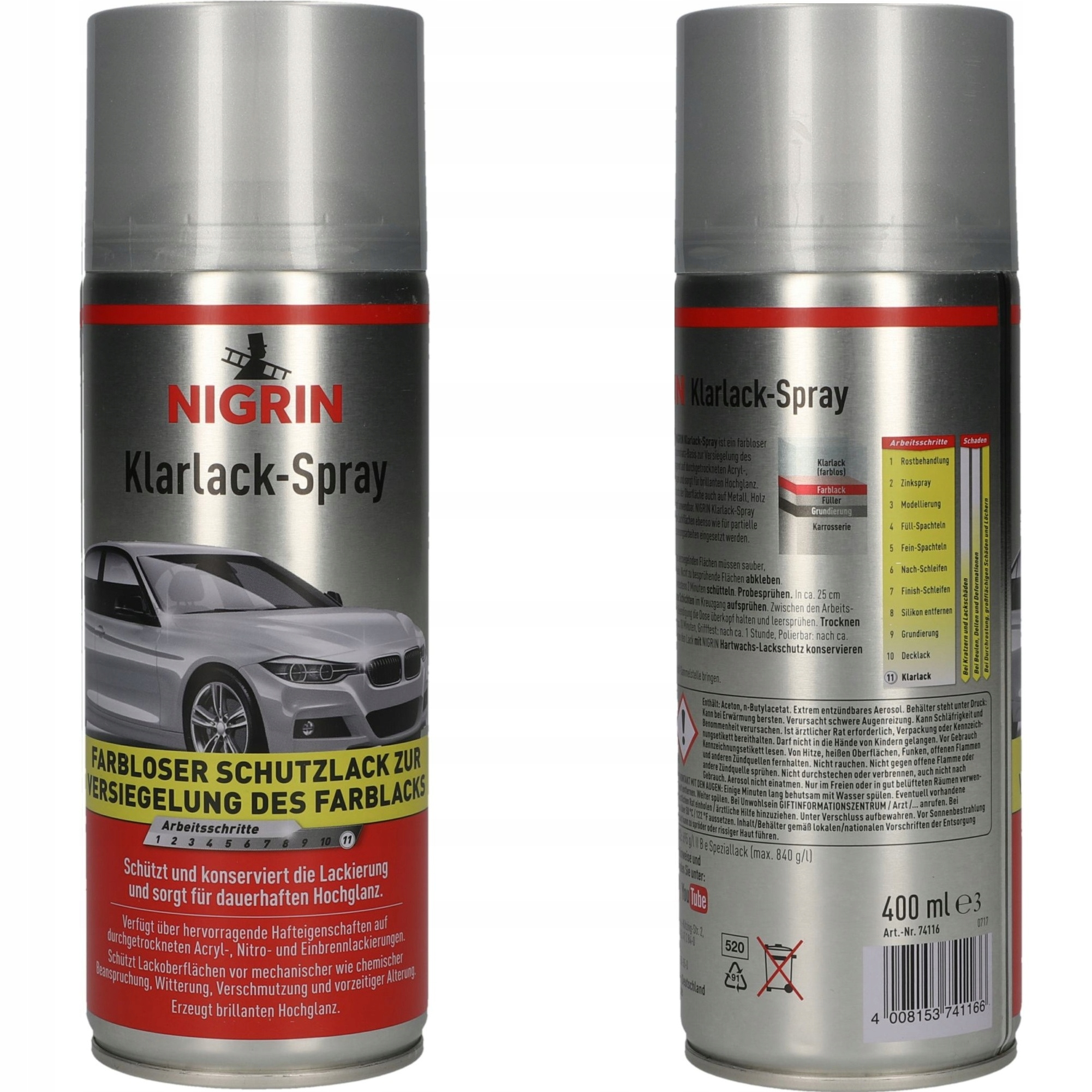 Nigrin Lakier Samochodowy Bezbarwny Akrylowy Spray 400 ml