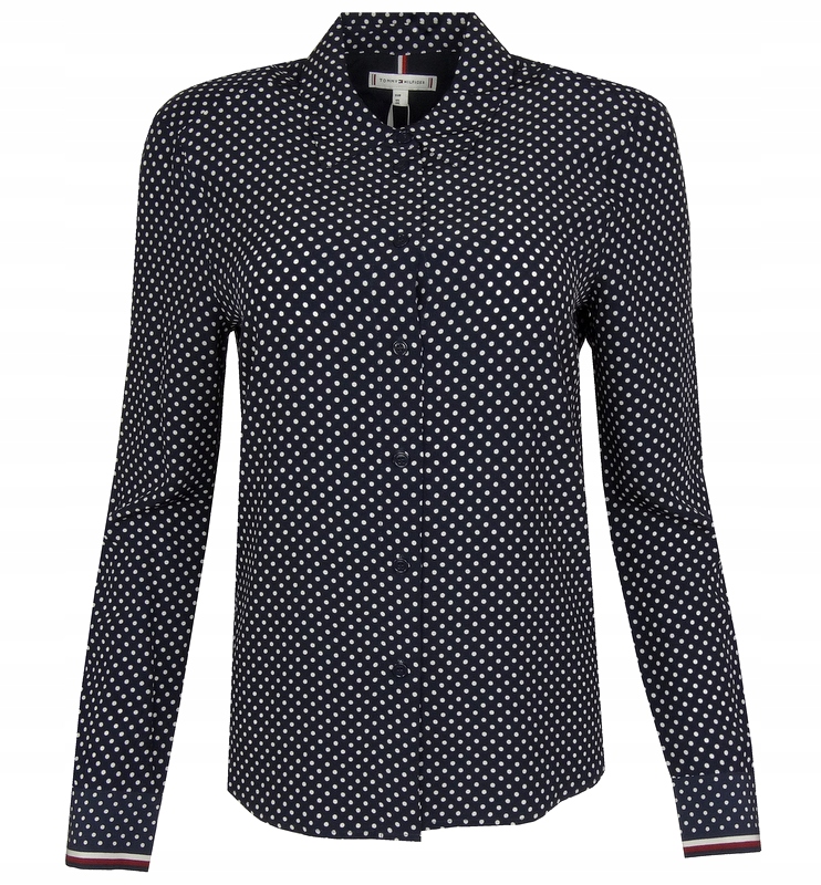 Tommy Hilfiger dámská košilová halenka, tmavě modrá s puntíky, 34