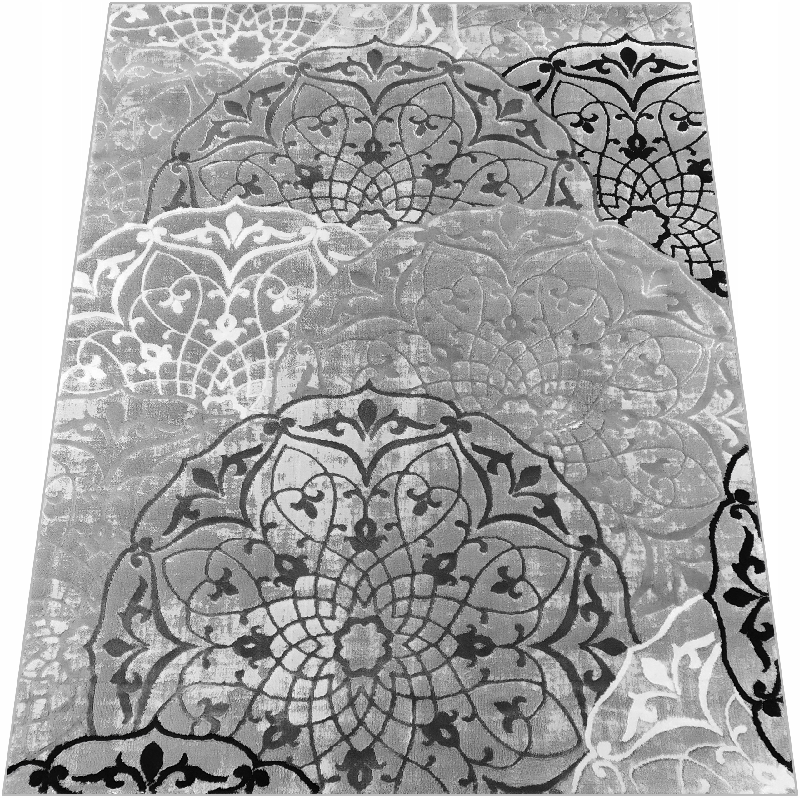 Dywan 200x290 Ornament Szary Do Salonu Sypialni Jakość Gruby Masywny