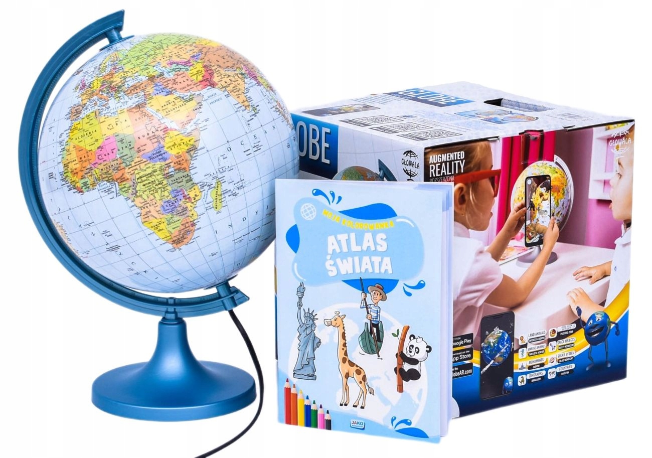 

Globus Podświetlany 25 CM Aplikacja Atlas