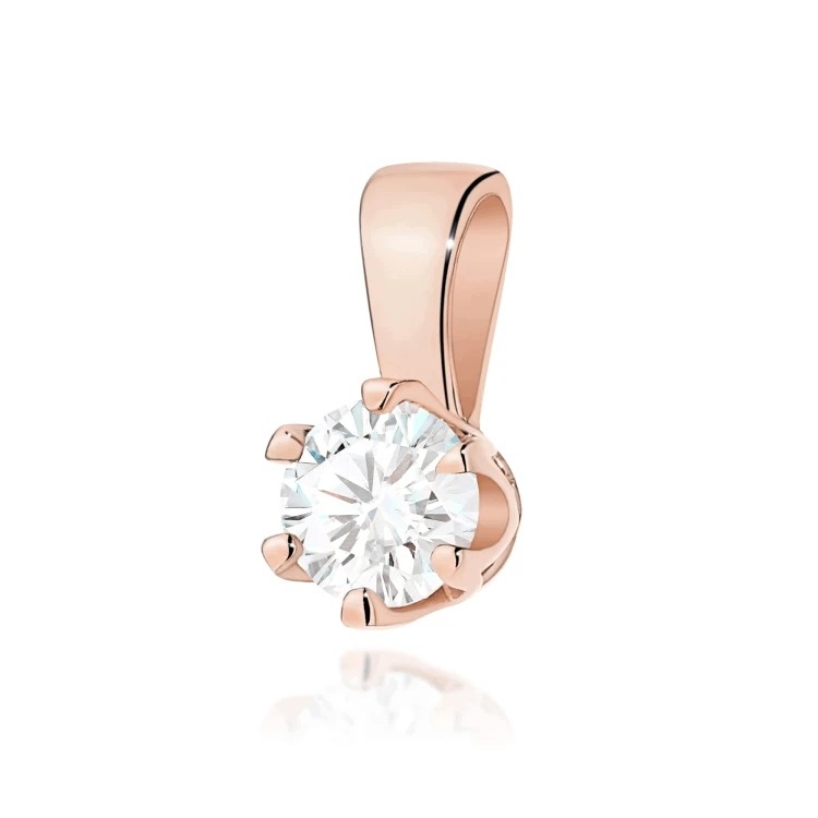 Přívěsek z růžového zlata s laboratorním diamantem 0,30 ct