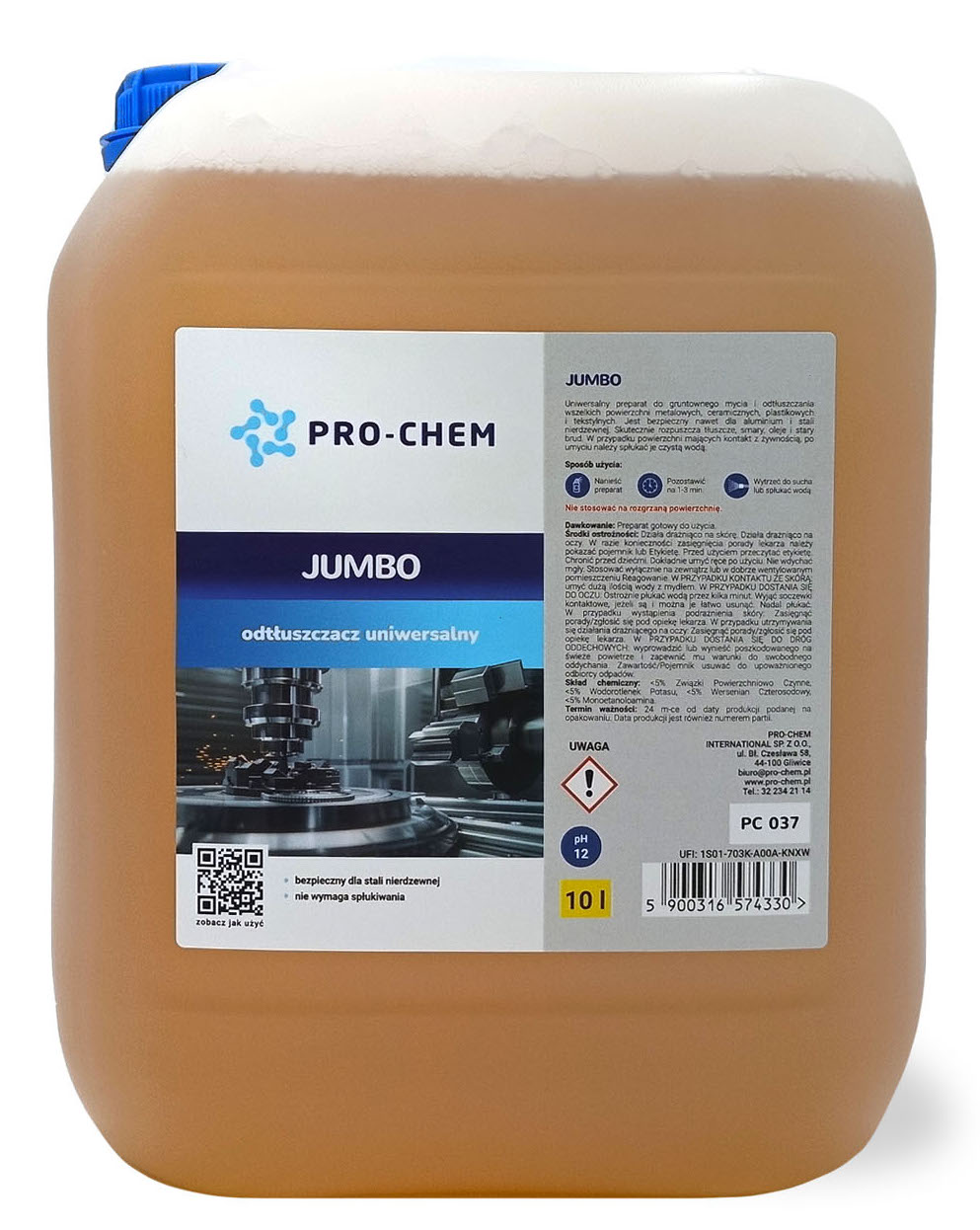 Płyn do odtłuszczania i gruntownego mycia Pro-chem Odtłuszczacz Jumbo 10 L
