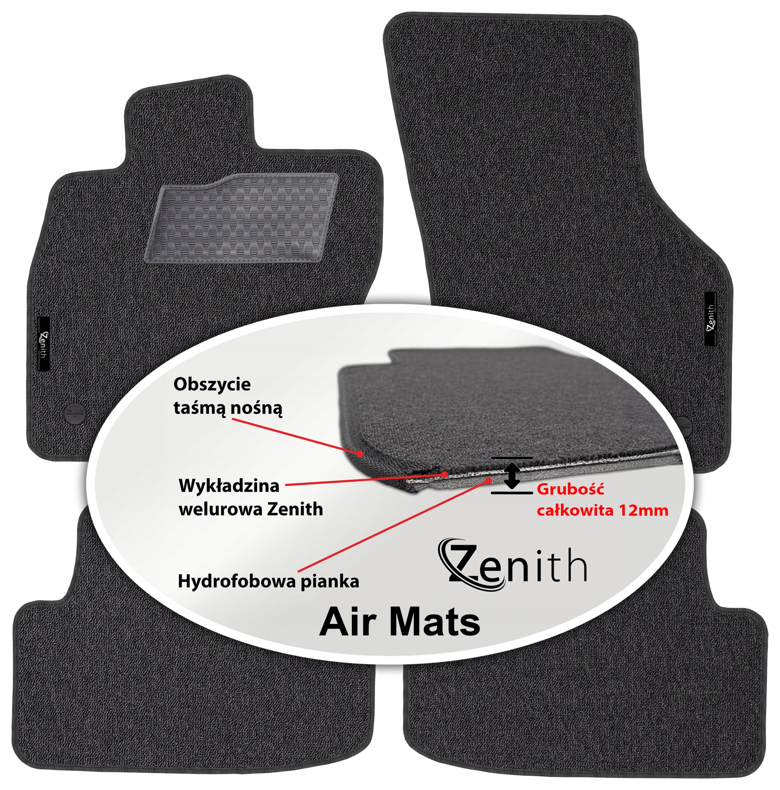 Vw Golf VIII Hb 2020 Velúrové koberčeky do auta Zenith Air Mats