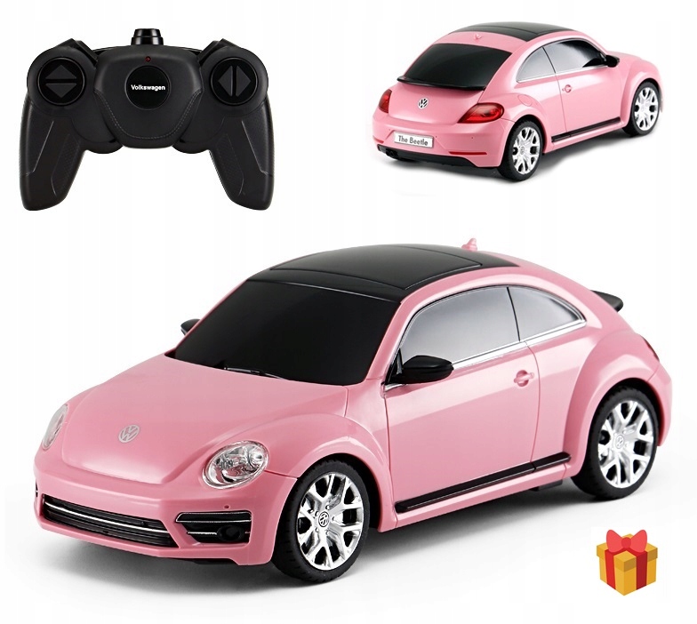 Auto Na Dálkové Ovládání Volkswagen Beetle Auto Rc Rastar Růžové S Ovladačem