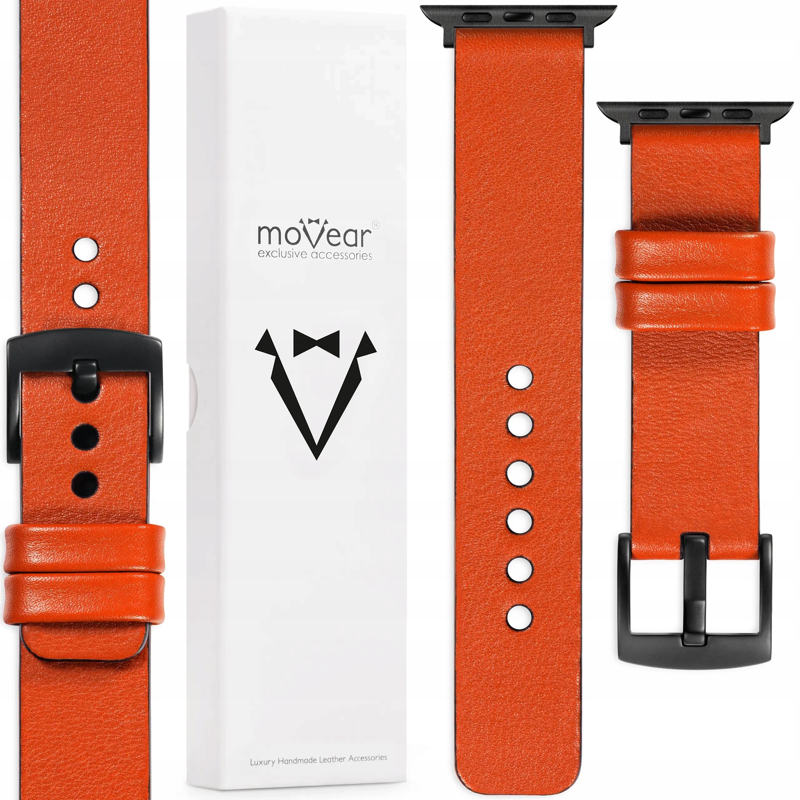 Prémiový kožený řemínek pro Apple Watch 10 9 8 7 6 5 4-1 Se 46/45/44 mm Movear