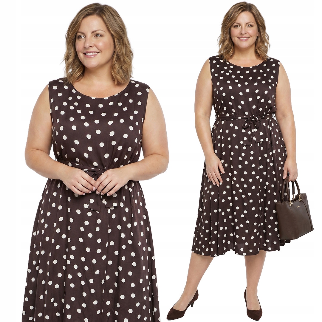 Hnědé Šaty plus size velikost 60