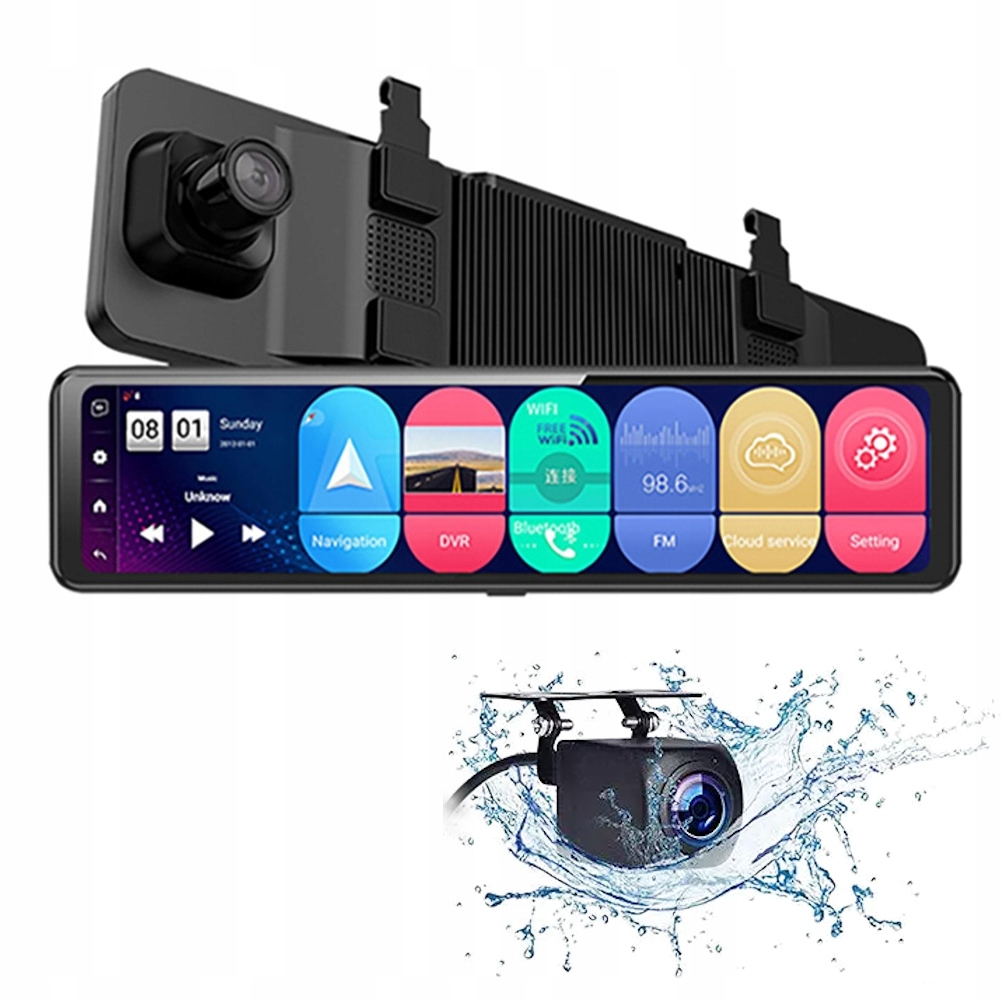 

Rejestrator samochodowy HA301U 4GB Lusterko Kamera