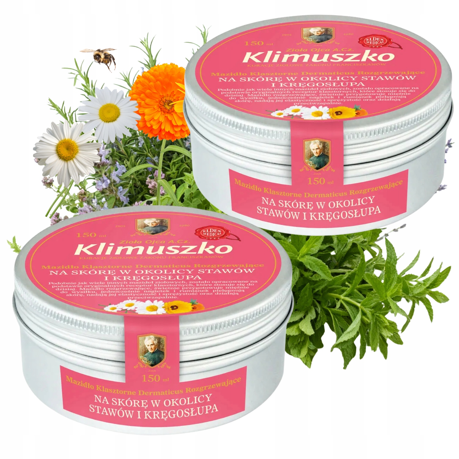Klimuszko Dermaticus Ziołowe mazidło W okolicy stawów kręgosłupa 150ml x2