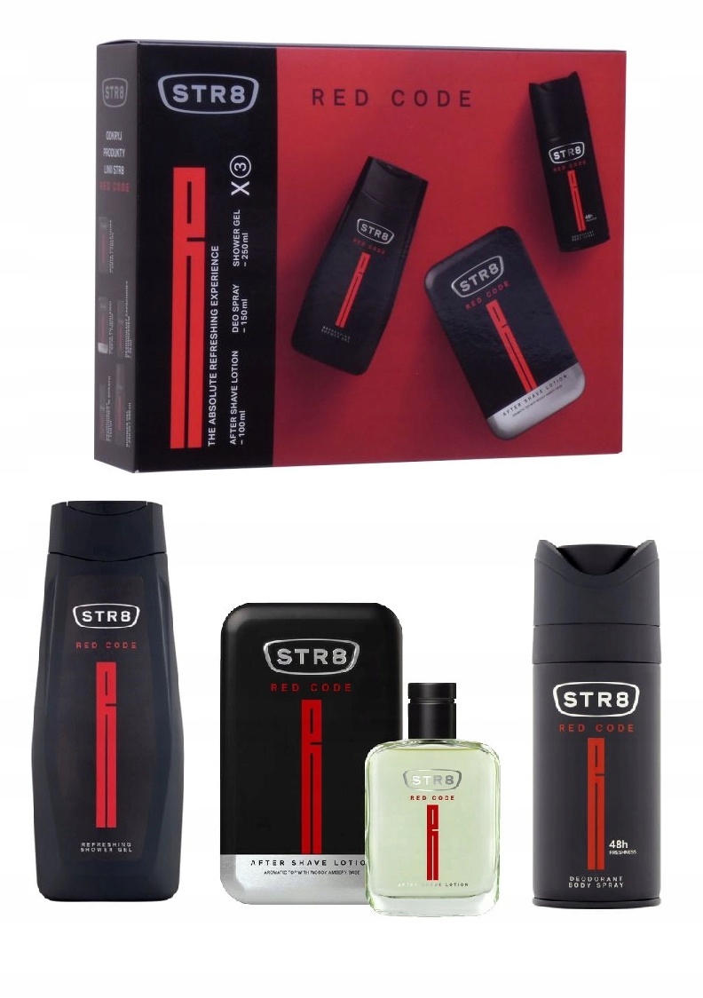 

STR8 Red Code Zestaw Dezodorant Woda Żel Mężczyzn