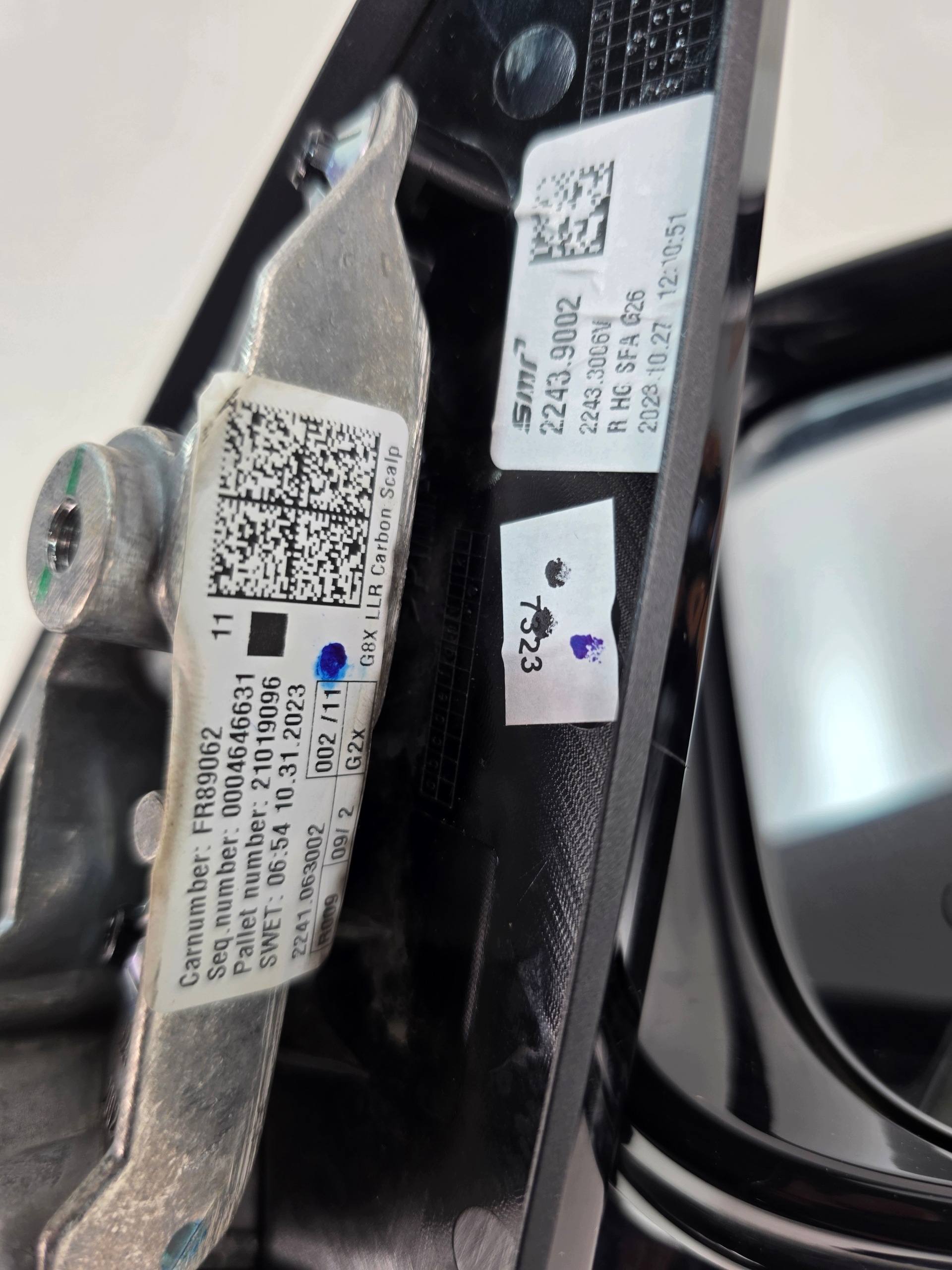 mirror right BMW 4 G26 9PIN KAMERA ASYSTENT SHADOWLINE CARBON