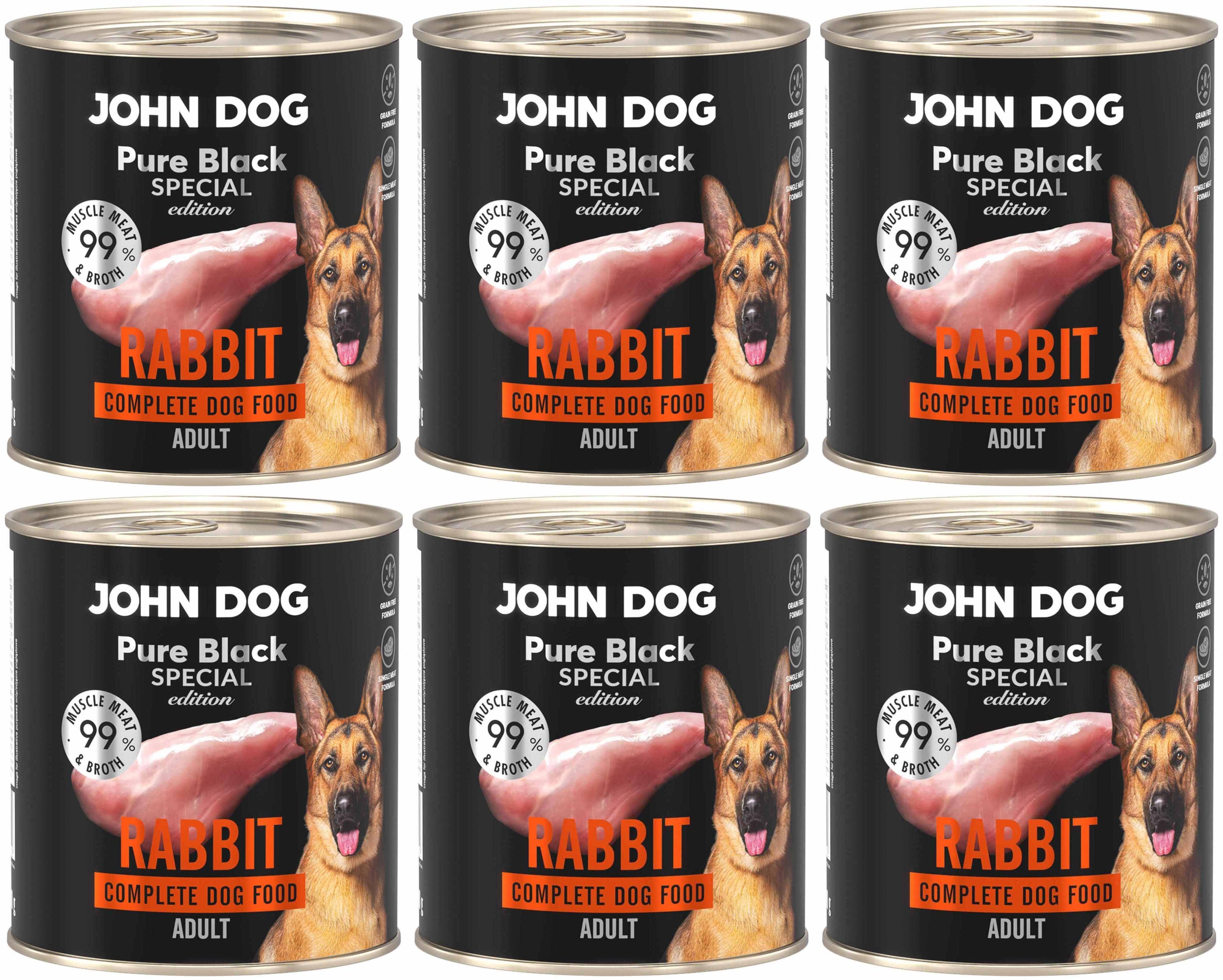 John Dog Pure Black Special Edition Králík 6 x 800 g