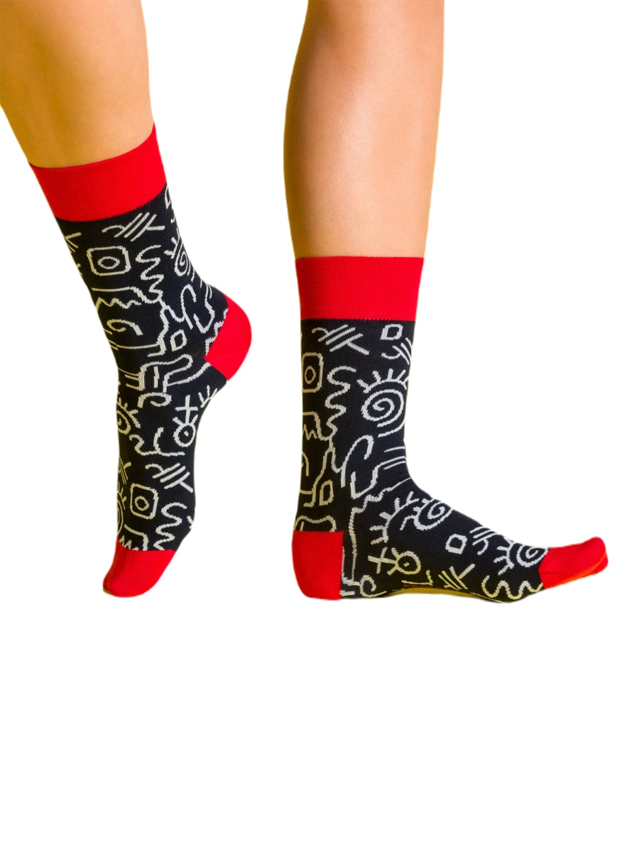 

Kolorowe skarpetki wzorzyste 35-38 Granat