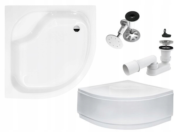 Besco Půlkruhová sprchová vanička Diper I s krytem 80x80x38,5