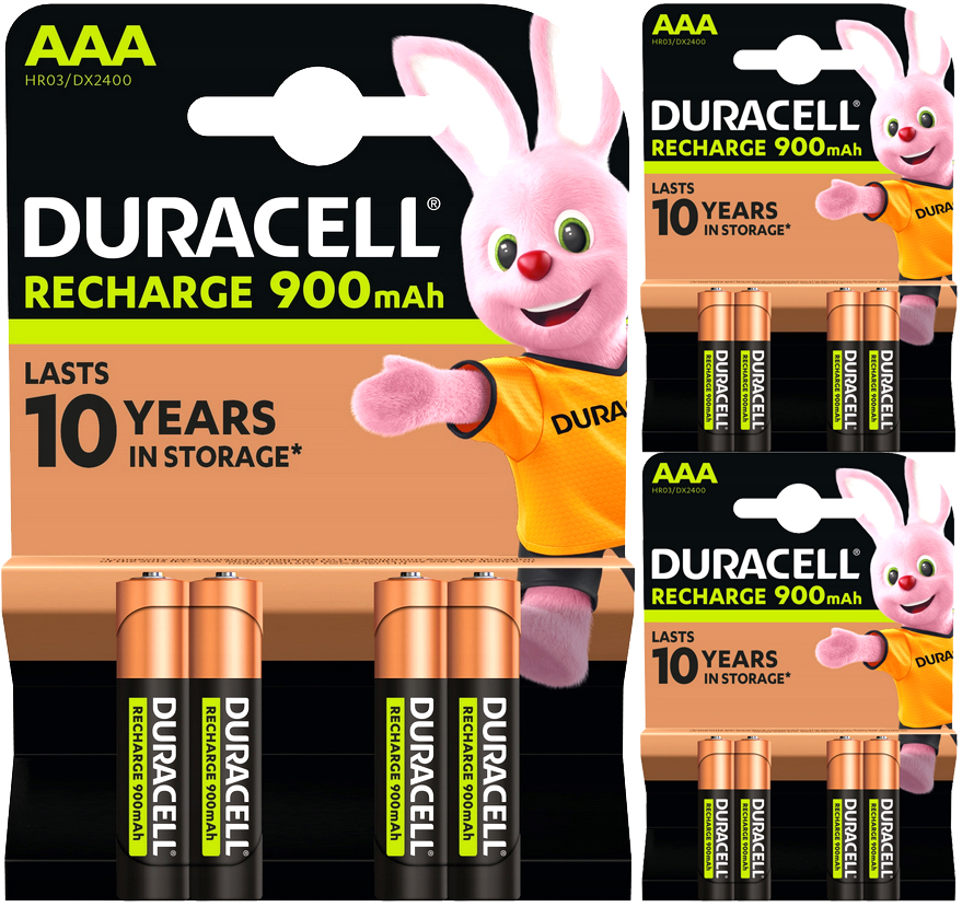 12 x Akumulátorové Baterie Aaa R3 LR3 NiMH 900 mAh 1,2 V Malé Prstíky Duracell