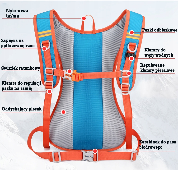 Plecak do jazdy na rowerze i wspinaczki Model 5645